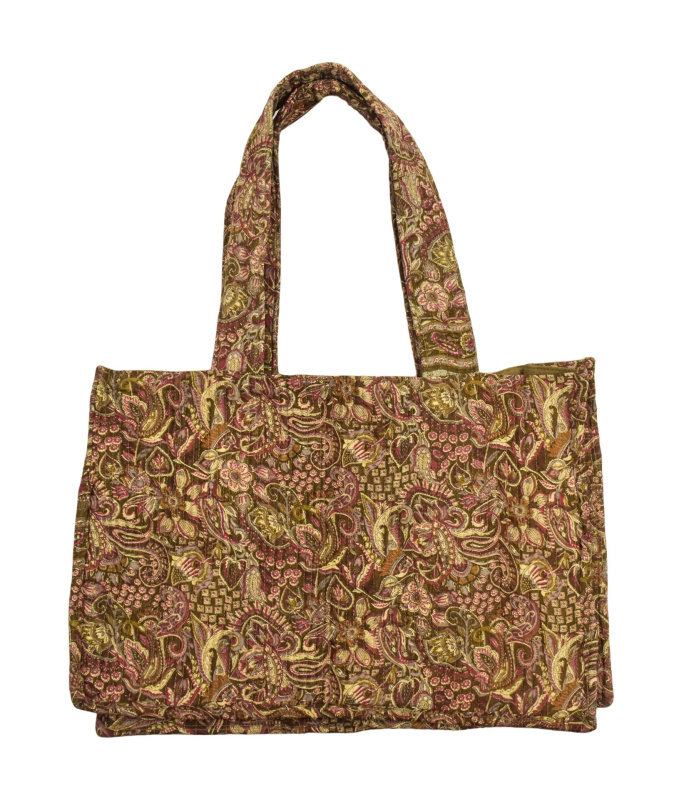 Sanu Babu Elegantní plážová taška, hnědo-růžová rozměr 48x13x34 + 34cm ucha