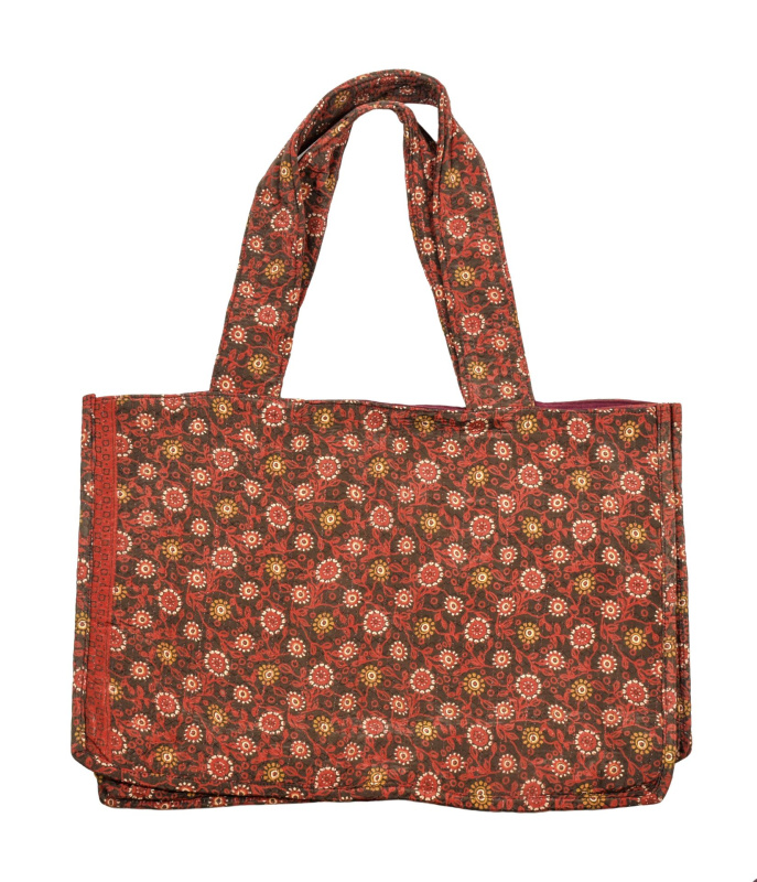 Sanu Babu Elegantní plážová taška, červeno-hnědá, rozměr 48x13x34 + 34cm ucha (2R)