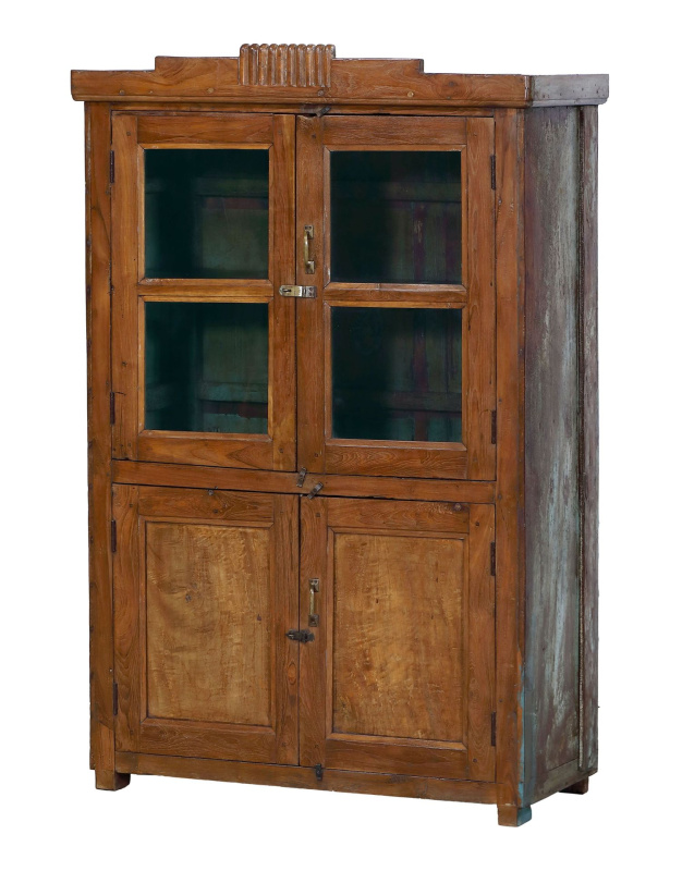 Sanu Babu Prosklená skříňka z teakového dřeva, 101x45x155cm