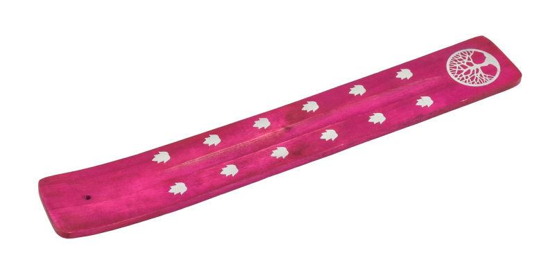 Sanu Babu Stojánek na vonné tyčinky, růžový, strom života, dřevo, 25cm