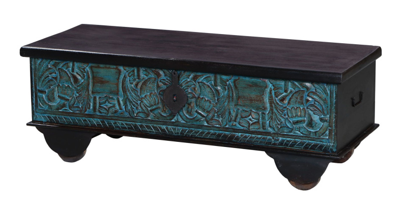 Sanu Babu Truhla z mangového dřeva na kolečkách, 119x45x43cm