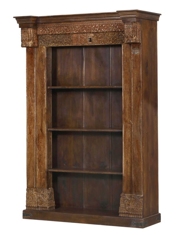 Sanu Babu Velká knihovna ze starého portálu, ruční řezby, 154x59x227cm