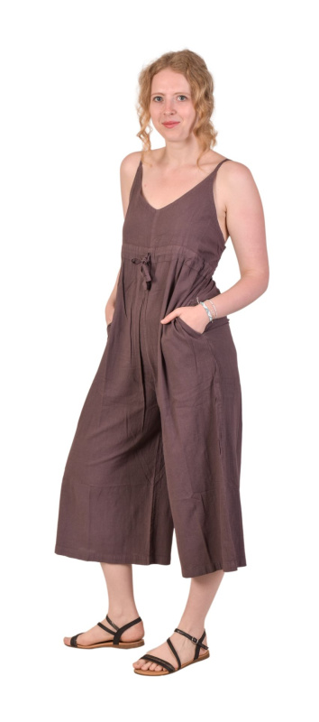 Sanu Babu Lilkově fialový tříčtvrteční overal na ramínka s kapsami L/XL , Fialová