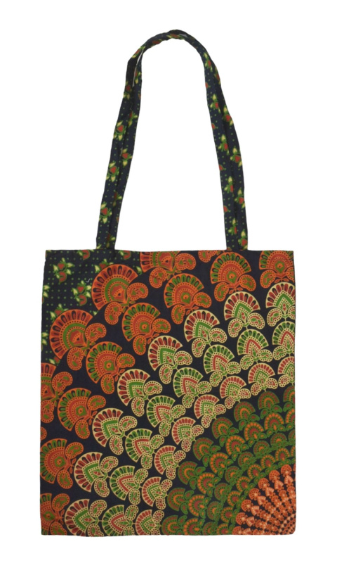 Sanu Babu Taška tmavě modrá s barevnou Mandalou 50x44cm + ucha 44cm (6C)