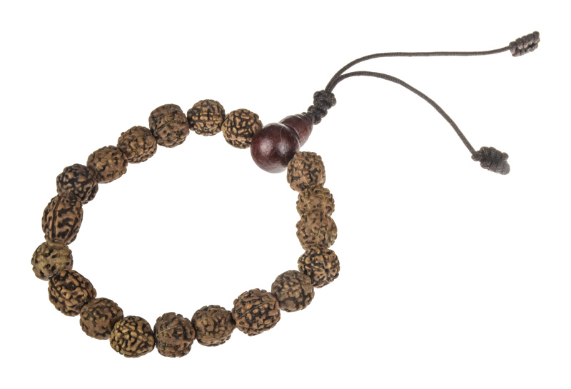 Sanu Babu Nepálský náramek z rudraksha semínek 10mm, stahovací 16-24cm
