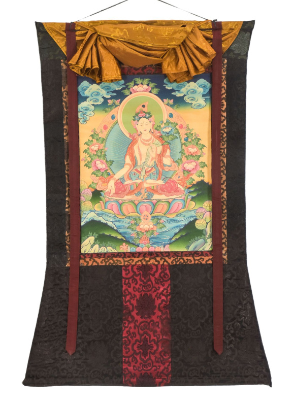 Sanu Babu Thangka, Bílá Tára, 83x119cm