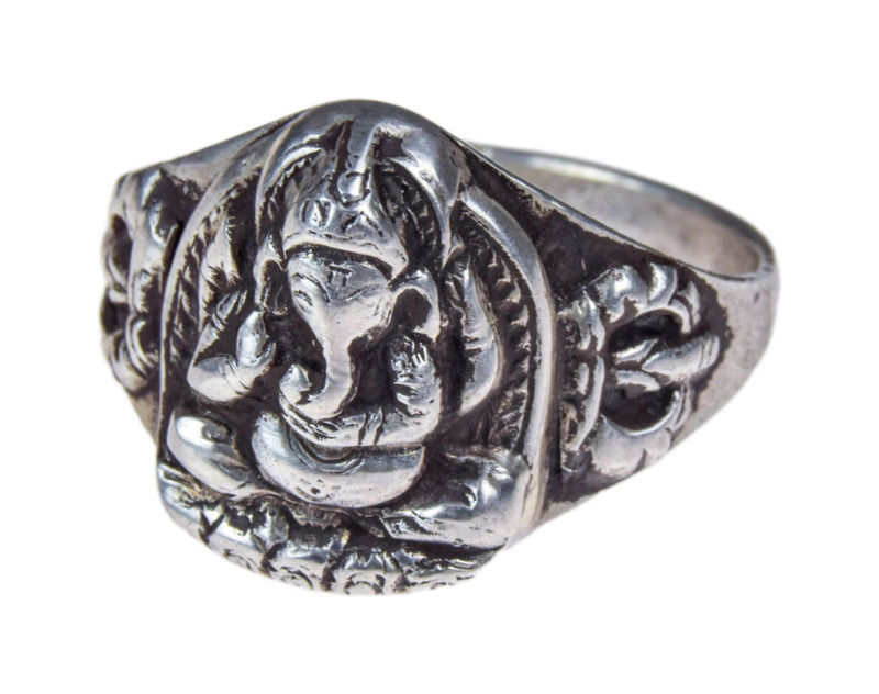 Sanu Babu Stříbrný prsten s Ganešou, 4g, AG 925/1000, Nepál (5A) 61 , Stříbrná