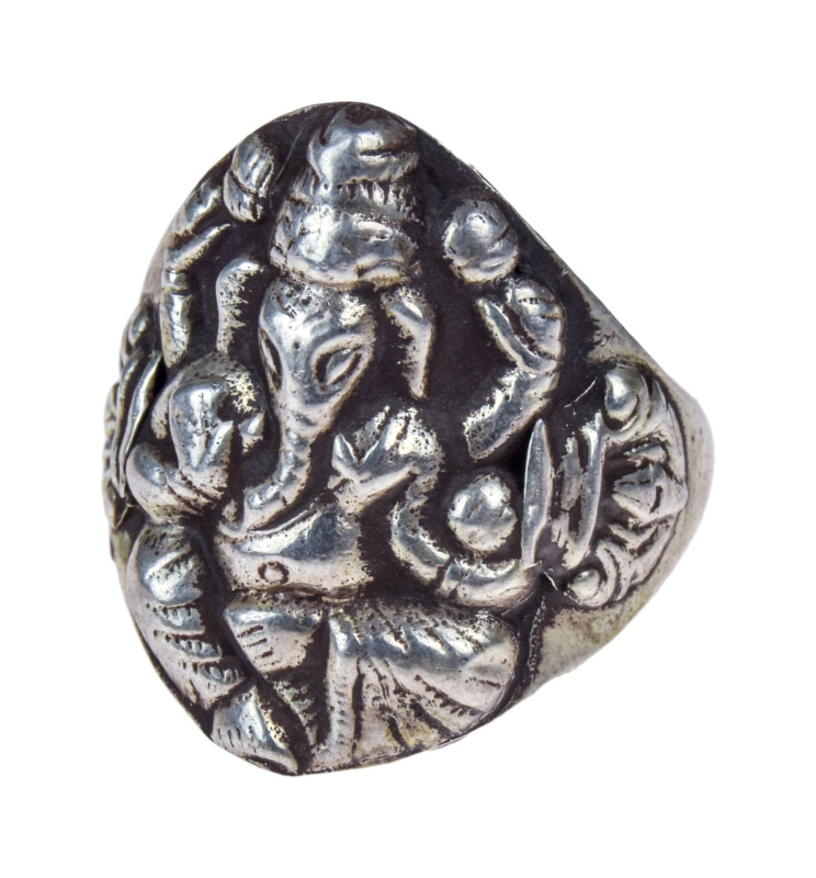 Sanu Babu Stříbrný prsten s Ganešou, 4g, AG 925/1000, Nepál (5B) 50 , Stříbrná