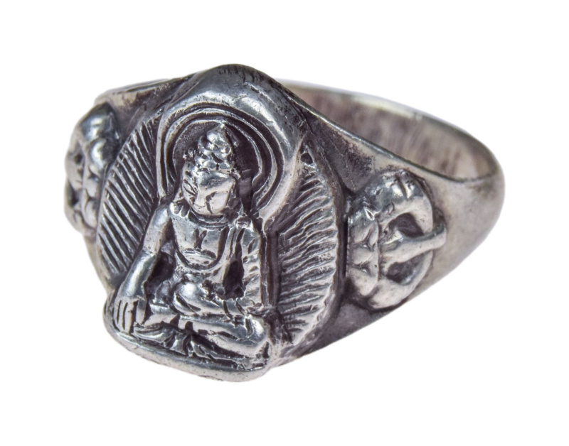 Sanu Babu Stříbrný prsten s Buddhou, 4g, AG 925/1000, Nepál 56 , Stříbrná