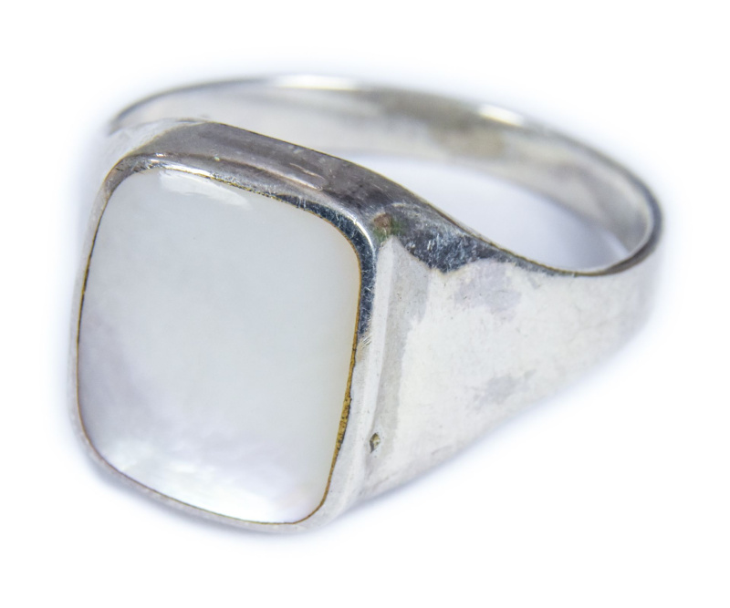 Sanu Babu Stříbrný prsten vykládaný perletí, AG 925/1000, 6g, Nepál (5C) 59