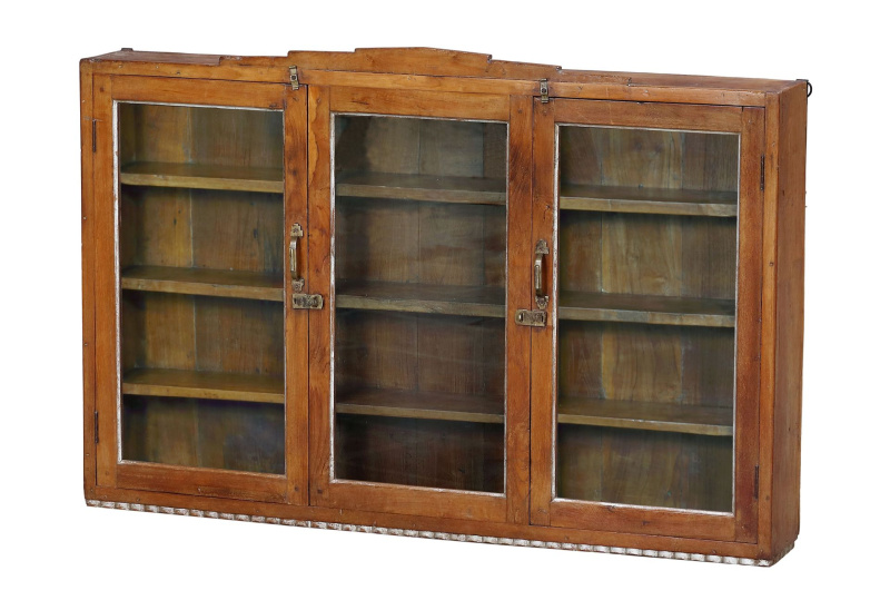 Sanu Babu Stará prosklená skříňka z teakového dřeva, 120x17x80cm (6V)