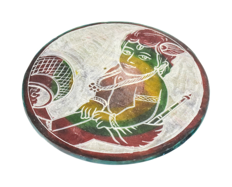 Sanu Babu Kamenný ručně malovaný stojánek na vonné tyčinky, 10cm (3R)