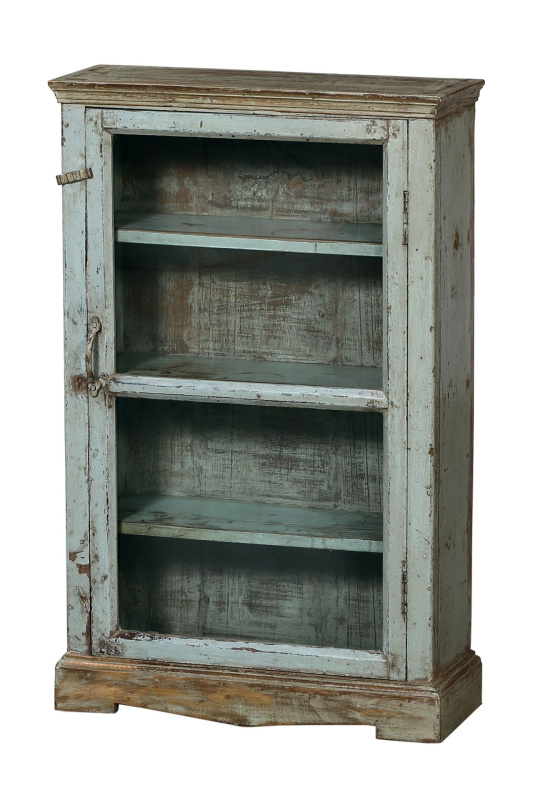 Sanu Babu Stará prosklená skříňka z teakového dřeva, 52x20x82cm