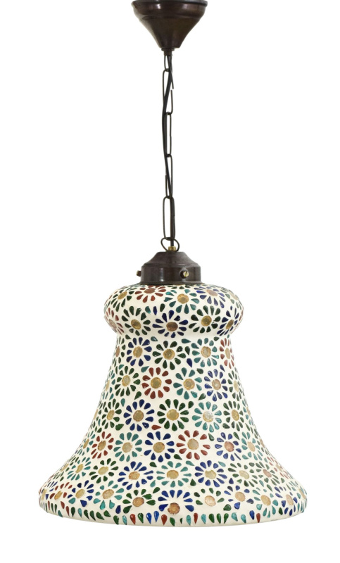 Sanu Babu Skleněná mozaiková lampa, multibarevná, ruční práce, prům. 28cm, výs.30cm