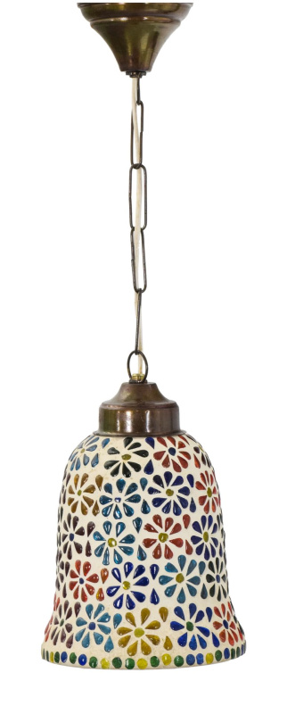 Sanu Babu Skleněná mozaiková lampa, ruční práce, barevná, prům. 14cm, výška 20cm (7G)