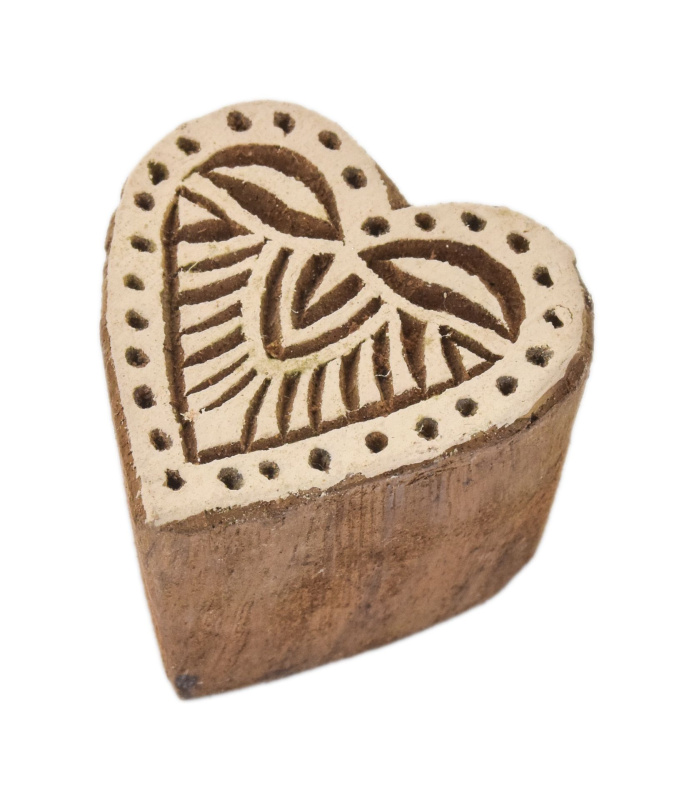 Sanu Babu Vyřezávané razítko srdce, palisandr, 4cm