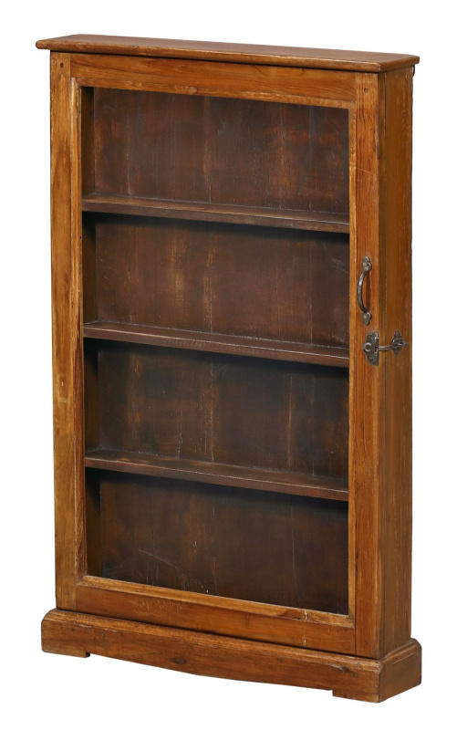 Sanu Babu Stará prosklená skříňka z teakového dřeva, 64x14x100cm (0K)