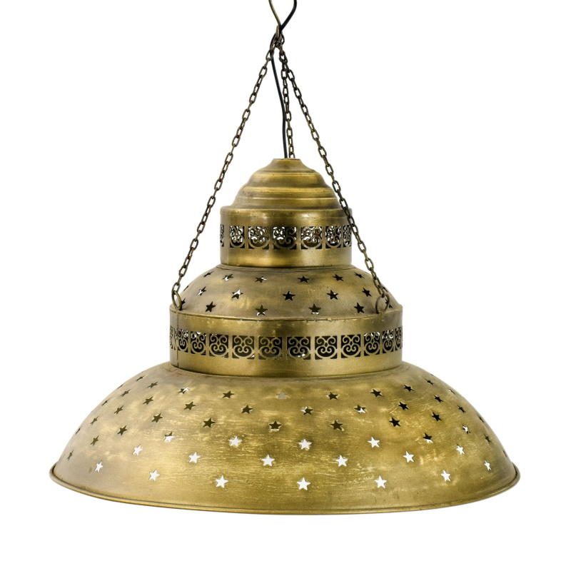 Sanu Babu Kovová lampa v orientálním stylu, zlatá patina, 61x61x42cm