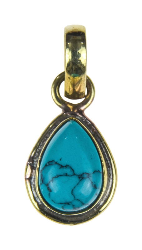 Sanu Babu Přívěsek s polodrahokamem, tyrkenit, 23x10mm (02)