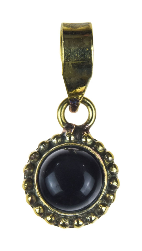Sanu Babu Přívěsek s polodrahokamem, černý onyx, 23x12mm