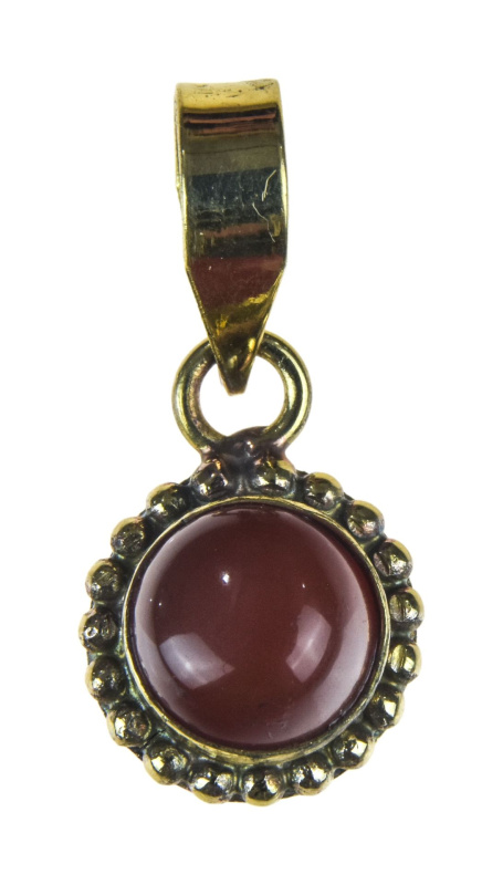 Sanu Babu Přívěsek s polodrahokamem, červený onyx, 23x12mm