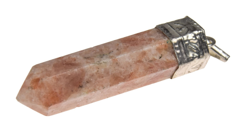 Sanu Babu Přívěsek s polodrahokamem postříbřený, achát, hranol šestistěn 46x10mm