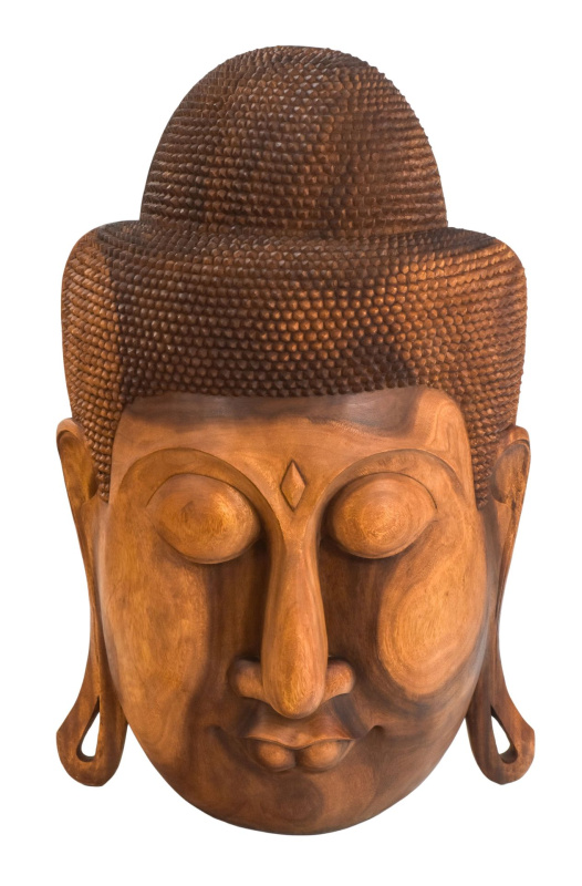 Sanu Babu Maska Buddha ze dřeva stromu Suar, 102cm (4C)
