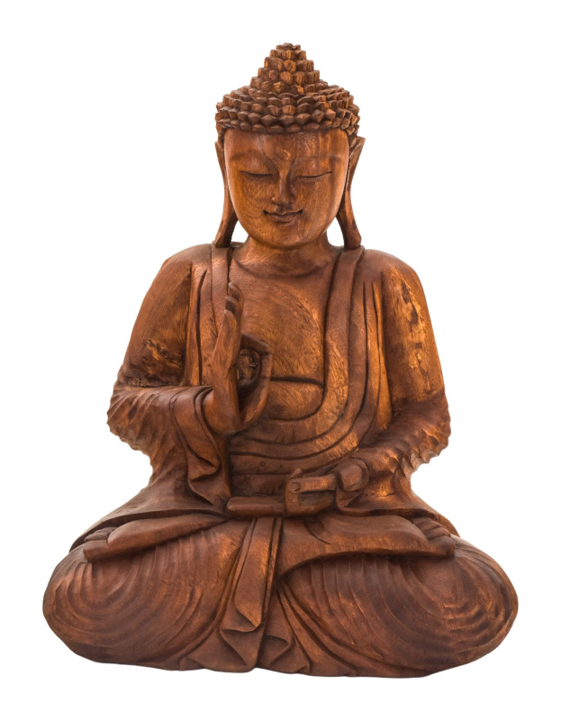 Sanu Babu Buddha ze dřeva stromu Suar, 51cm (AC)