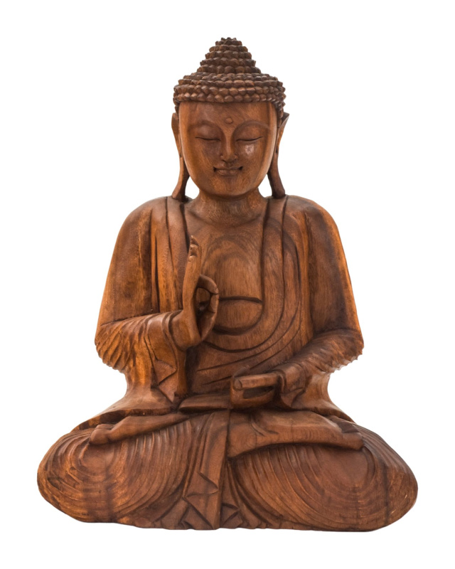 Sanu Babu Buddha ze dřeva stromu Suar, 51cm (AG)