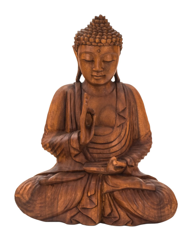 Sanu Babu Buddha ze dřeva stromu Suar, 49cm (AJ)