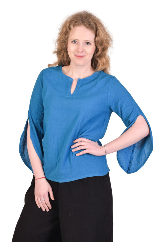 Sanu Babu Halena s tříčtvrtečním rukávem, modrá, bavlna L/XL , Modrá