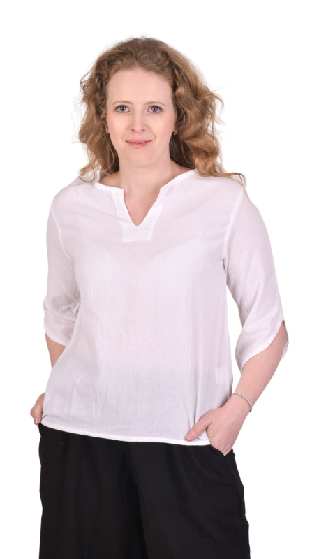 Sanu Babu Halena s tříčtvrtečním rukávem, bílá, bavlna S/M , Bílá