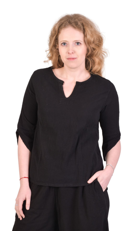 Sanu Babu Halena s tříčtvrtečním rukávem, černá, bavlna S/M , Černá