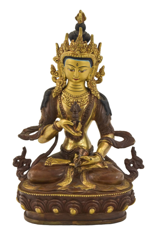 Sanu Babu Vadžrasattva, kovová soška, pozlaceno, 14x7x23cm