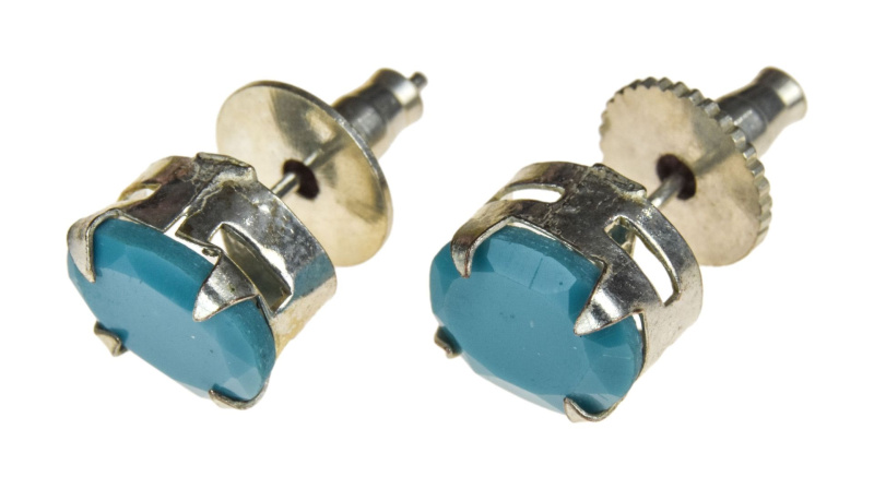 Sanu Babu Peckové náušnice s polodrahokamem tyrkenitem 8mm, puzetka (01)