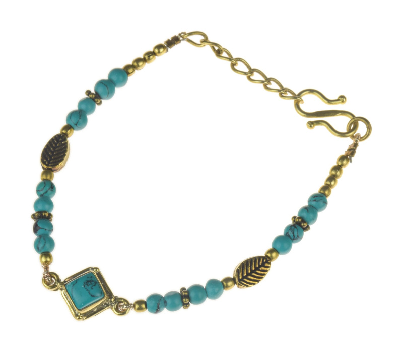 Sanu Babu Náramek s polodrahokamy, tyrkenit, délka 19cm