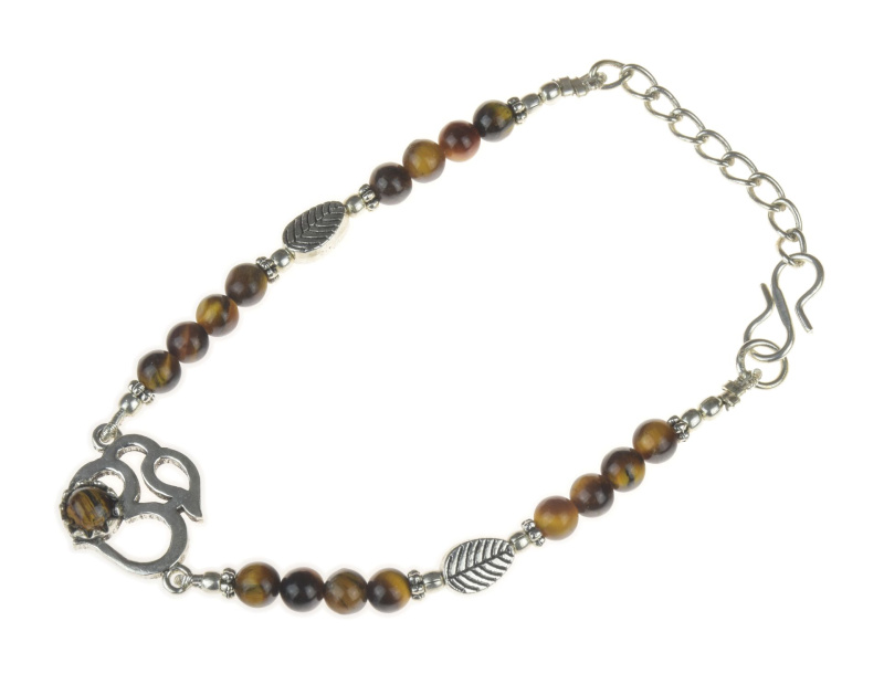 Sanu Babu Náramek s polodrahokamy, tygří oko, délka 19cm (02)