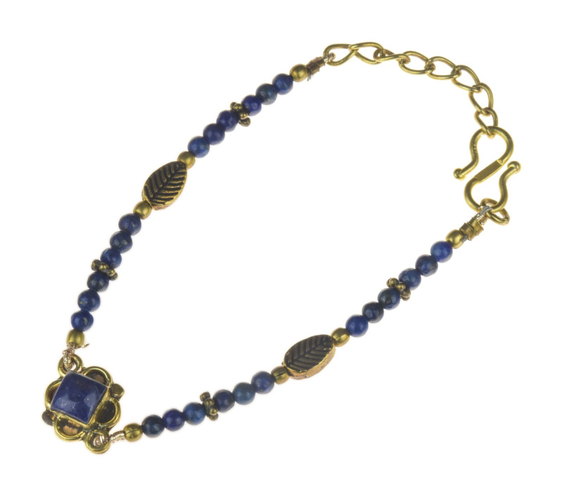 Sanu Babu Náramek s polodrahokamy, lapis lazuli, délka 19cm
