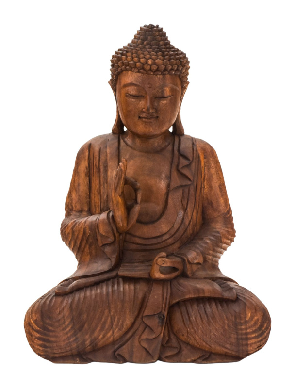 Sanu Babu Buddha ze dřeva stromu Suar, 60cm (2Q)