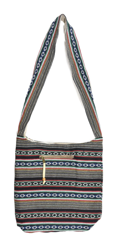 Sanu Babu Taška přes rameno, "ghari proužky", zavírání na zip, 37x37cm, výška ucha 52cm (1G)