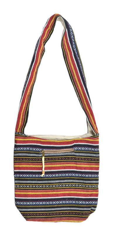 Sanu Babu Taška přes rameno, "ghari proužky", zavírání na zip, 37x37cm, výška ucha 52cm (1H)