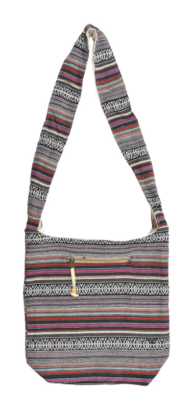 Sanu Babu Taška přes rameno, "ghari proužky", zavírání na zip, 37x37cm, výška ucha 52cm (1J)
