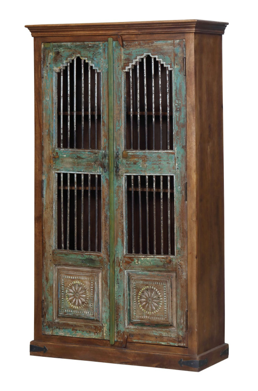 Sanu Babu Skříň z mangového dřeva, staré teakové dveře, 117x45x197cm