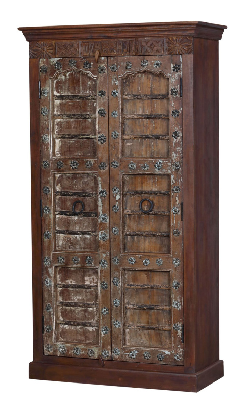 Sanu Babu Skříň z mangového dřeva, staré teakové dveře, 110x52x202cm