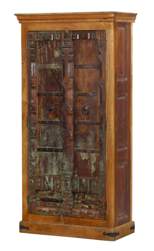 Sanu Babu Skříň z mangového dřeva, staré teakové dveře, 95x43x185cm