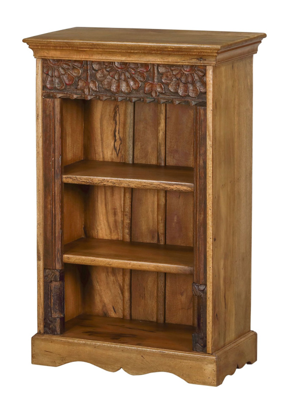 Sanu Babu Knihovnička s policemi, stará teaková řezba, 69x36x107cm (8N)