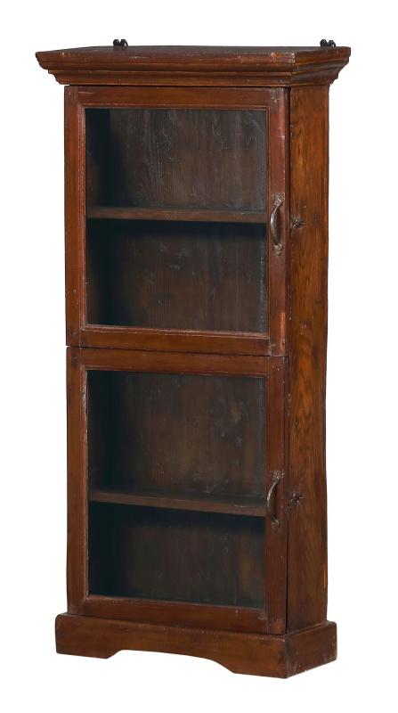 Sanu Babu Stará prosklená skříňka z teakového dřeva, 53x22x109cm