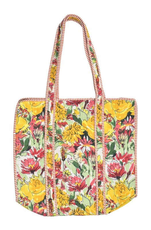 Sanu Babu Velká taška na zip, žlutá s potiskem, 44x36x14cm + ucha 30cm (7K)
