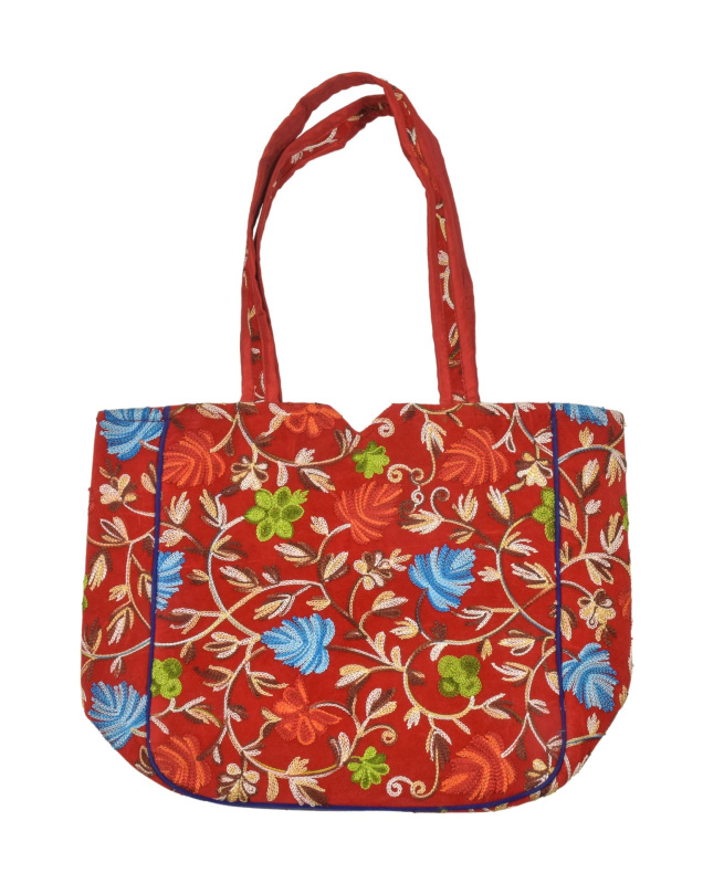 Sanu Babu Velká taška na zip, s kašmírskou výšivkou, 33x34x15cm + 30cm ucha (8B)