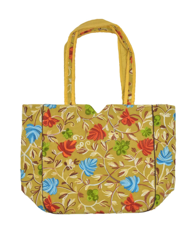 Sanu Babu Velká taška na zip, s kašmírskou výšivkou, 33x34x15cm + 30cm ucha (8E)